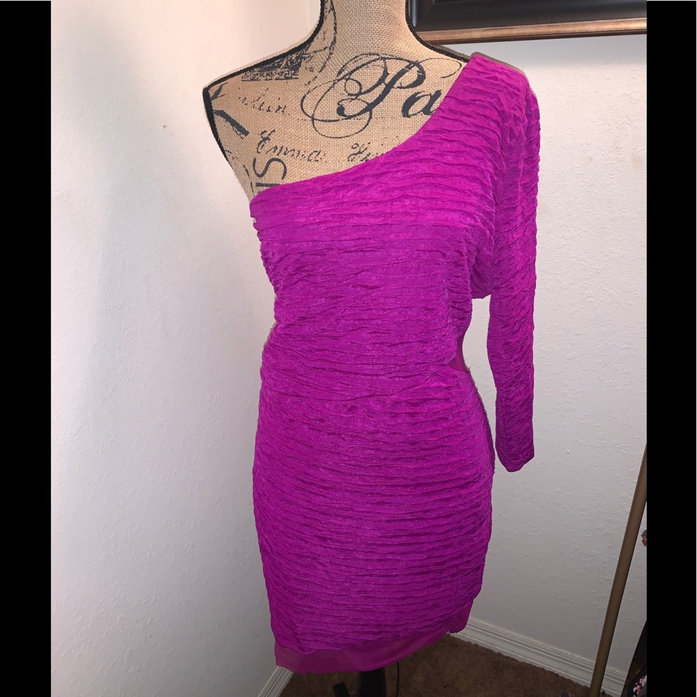 Fuschia One Shoulder Dress